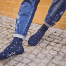 Skarpety "Szare kropki na granatowym tle"