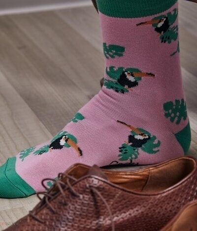 Skarpety "Tukany na różowym tle"