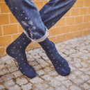 Skarpety "Zielone kropki na granatowym tle"