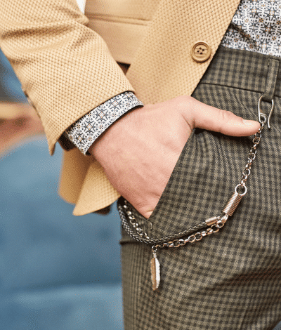 Spodnie materiałowe w zielono-czarną kratę