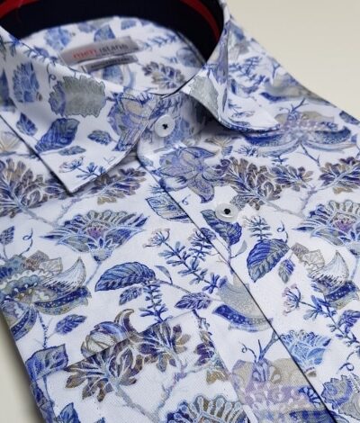 Stylowa koszula w deseń wielobarwnych kwiatów