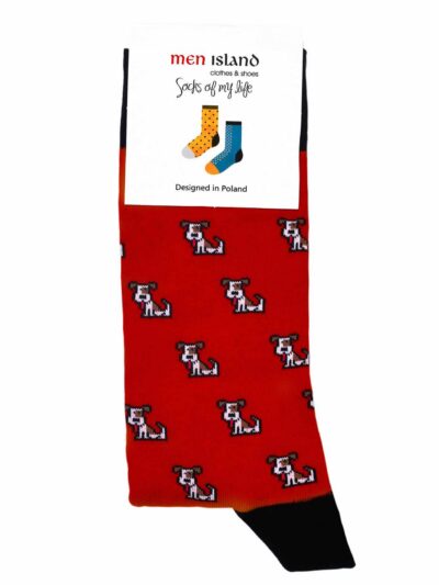 Skarpetki "Pieski na czerwonym tle"