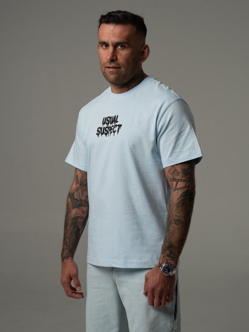 Błękitna koszulka męska z akcentem Mickey mouse