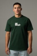 Zielona koszulka męska oversize “Be bold”
