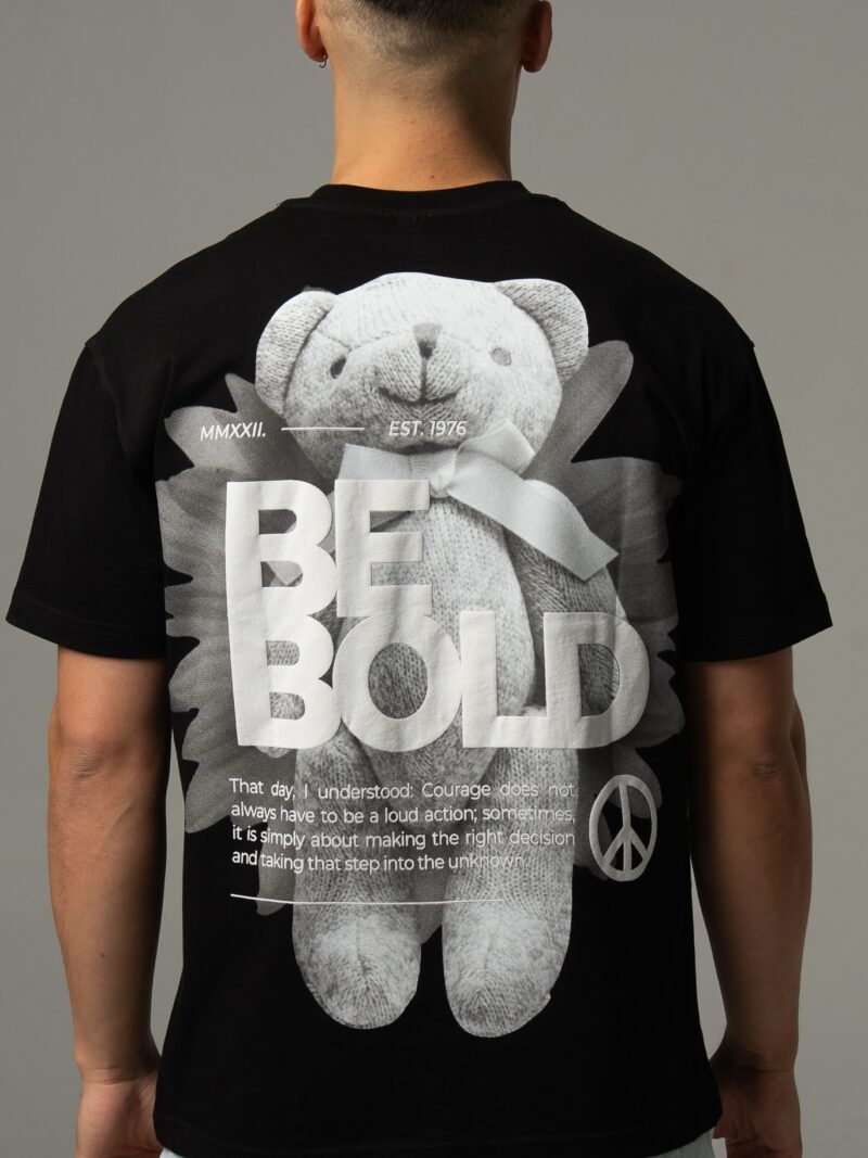 Czarna koszulka męska oversize “Be bold”
