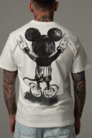 Biała koszulka męska z akcentem Mickey mouse