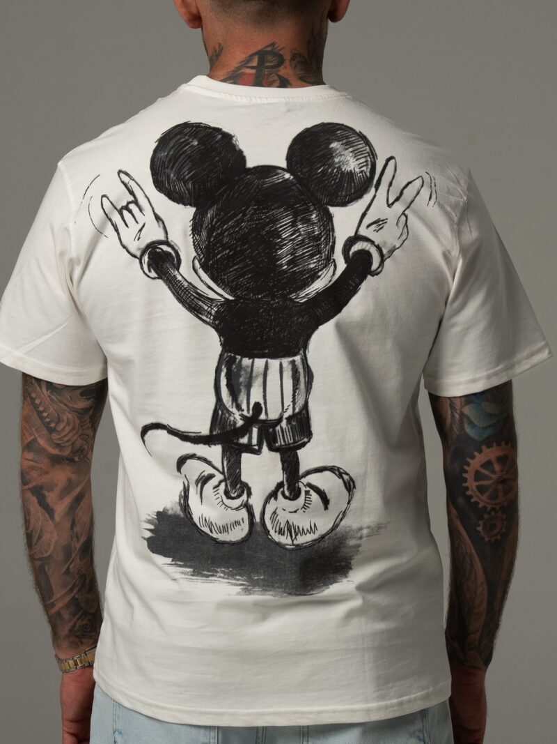 Biała koszulka męska z akcentem Mickey mouse
