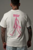 Biała koszulka męska z motywem różowej pantery