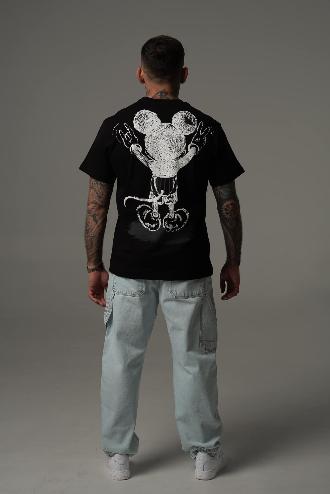 Czarna koszulka męska z akcentem Mickey mouse