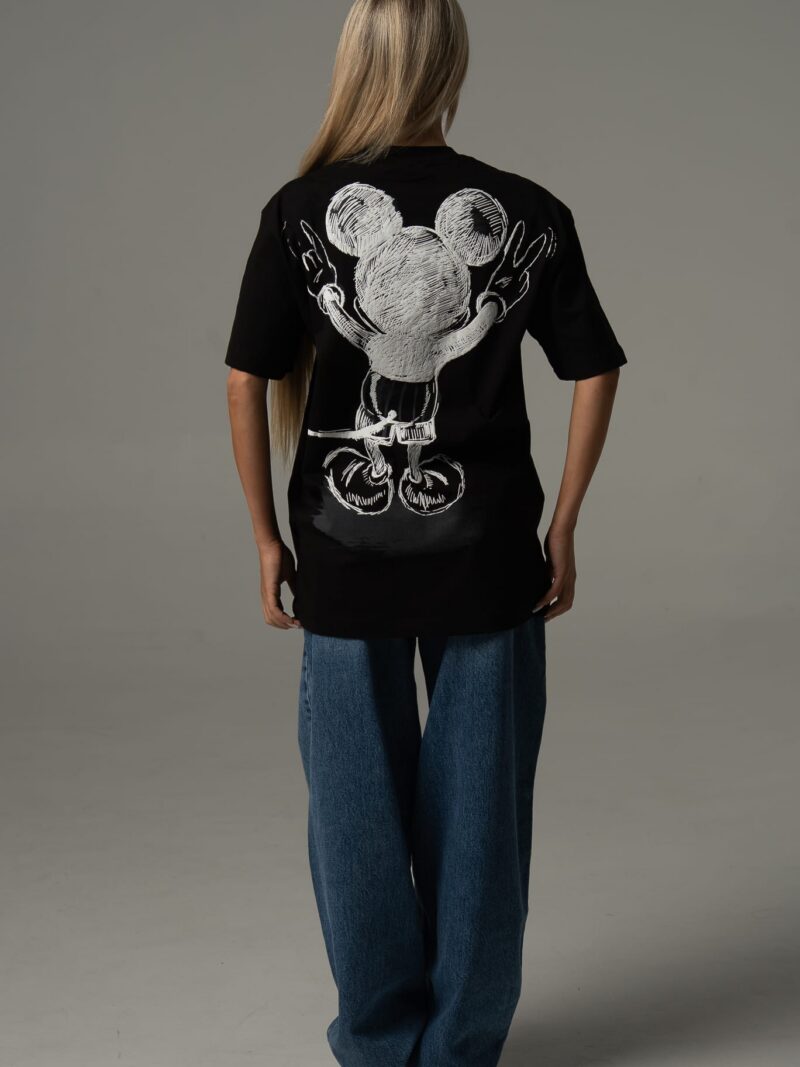 Czarna koszulka damska z motywem mickey mouse