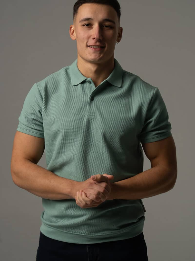 Miętowe polo męskie