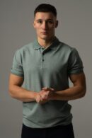 Polo męskie w kolorze zielonego melanżu