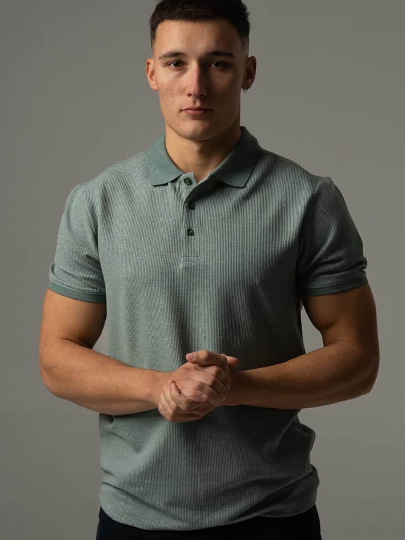 Polo męskie w kolorze zielonego melanżu