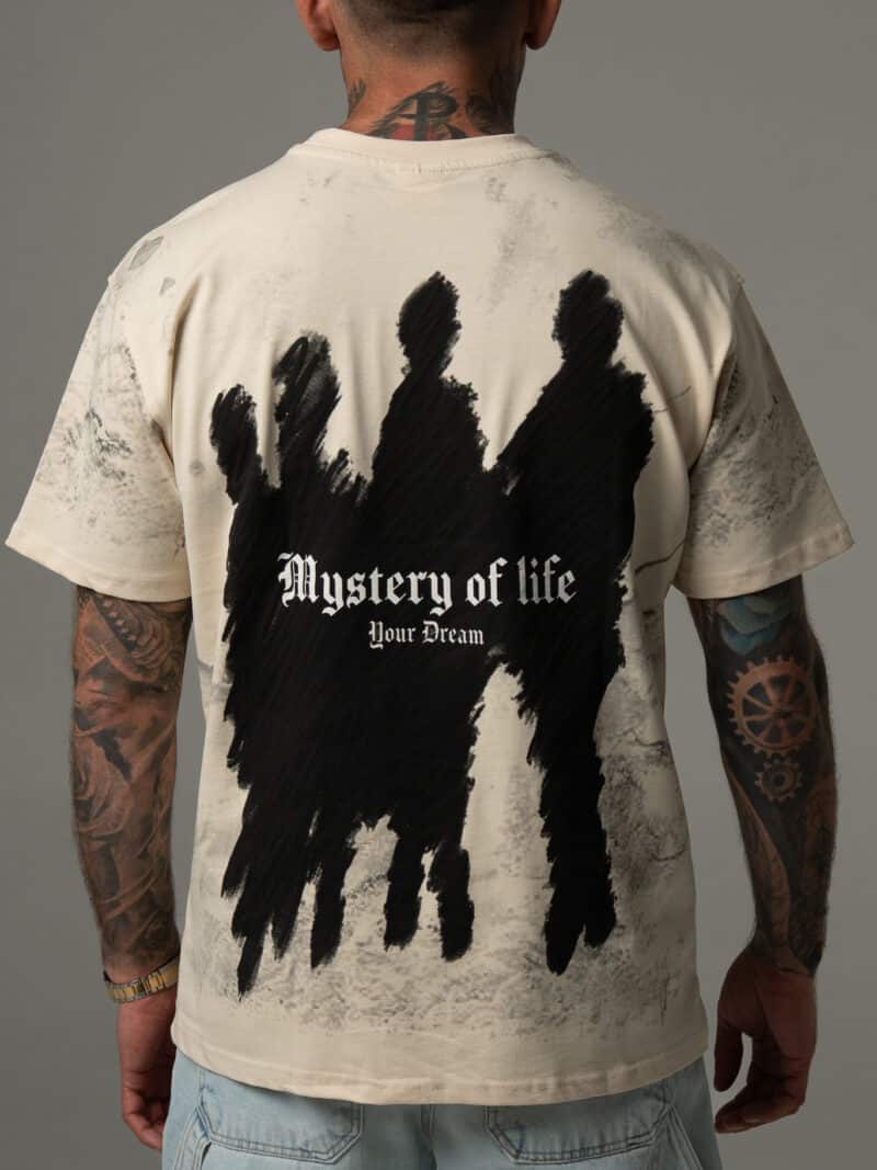 Beżowa koszulka męska “Mystery of life”