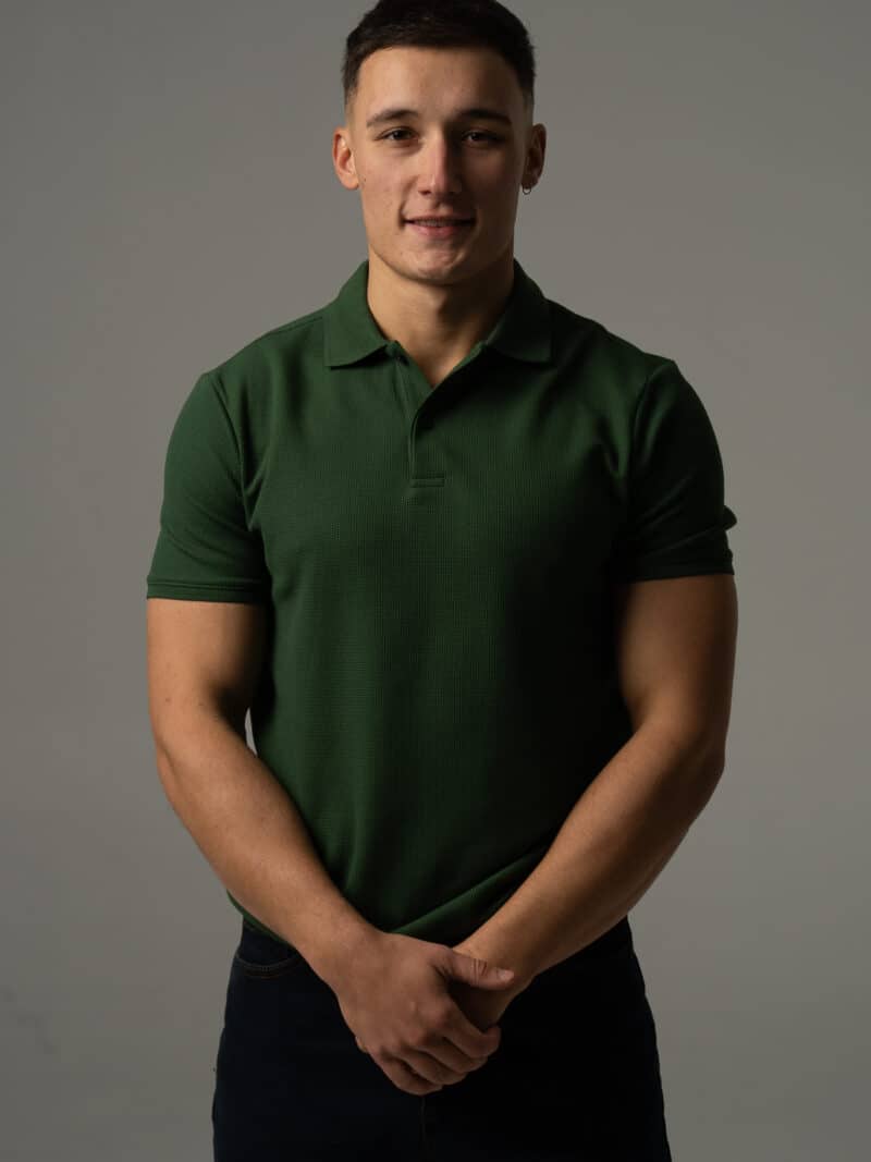 Ciemnozielone polo męskie
