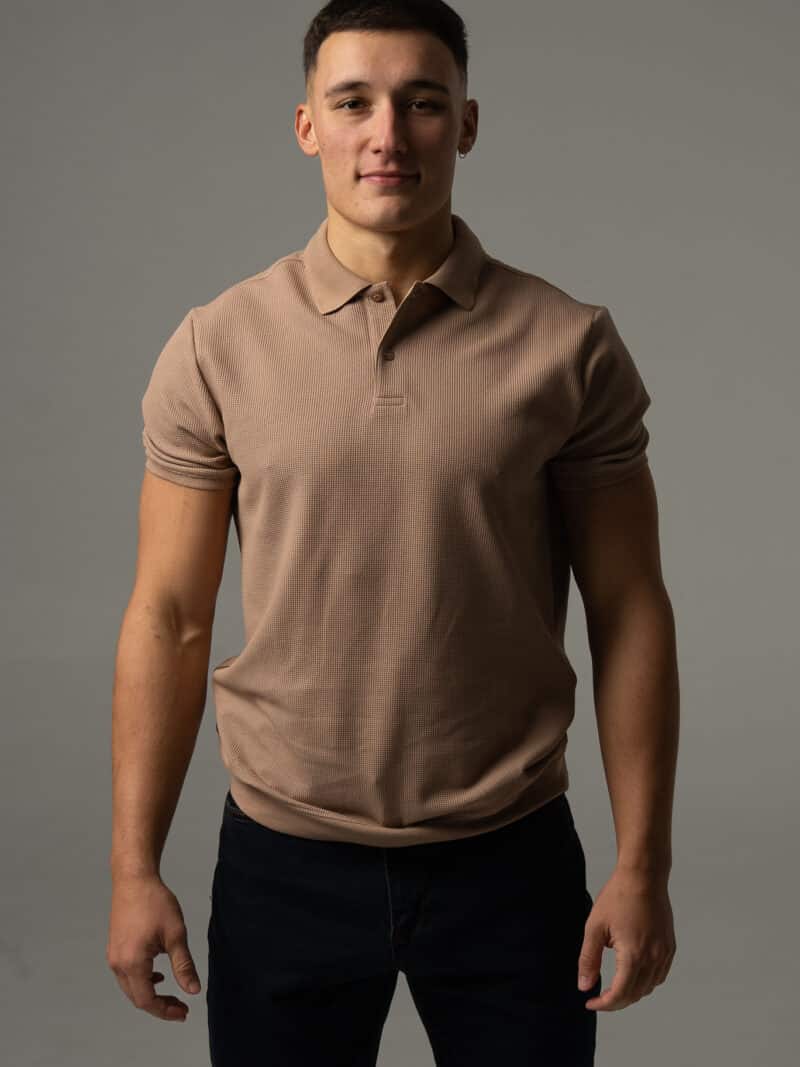 Beżowe polo męskie