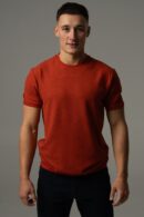 Ceglana koszulka męska basic