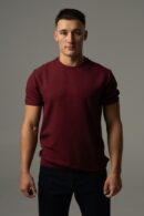 Bordowa koszulka męska basic
