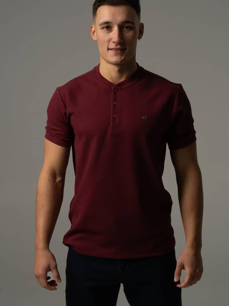 Bordowa koszulka męska basic