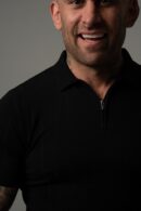 Czarna dzianinowa koszulka męska polo