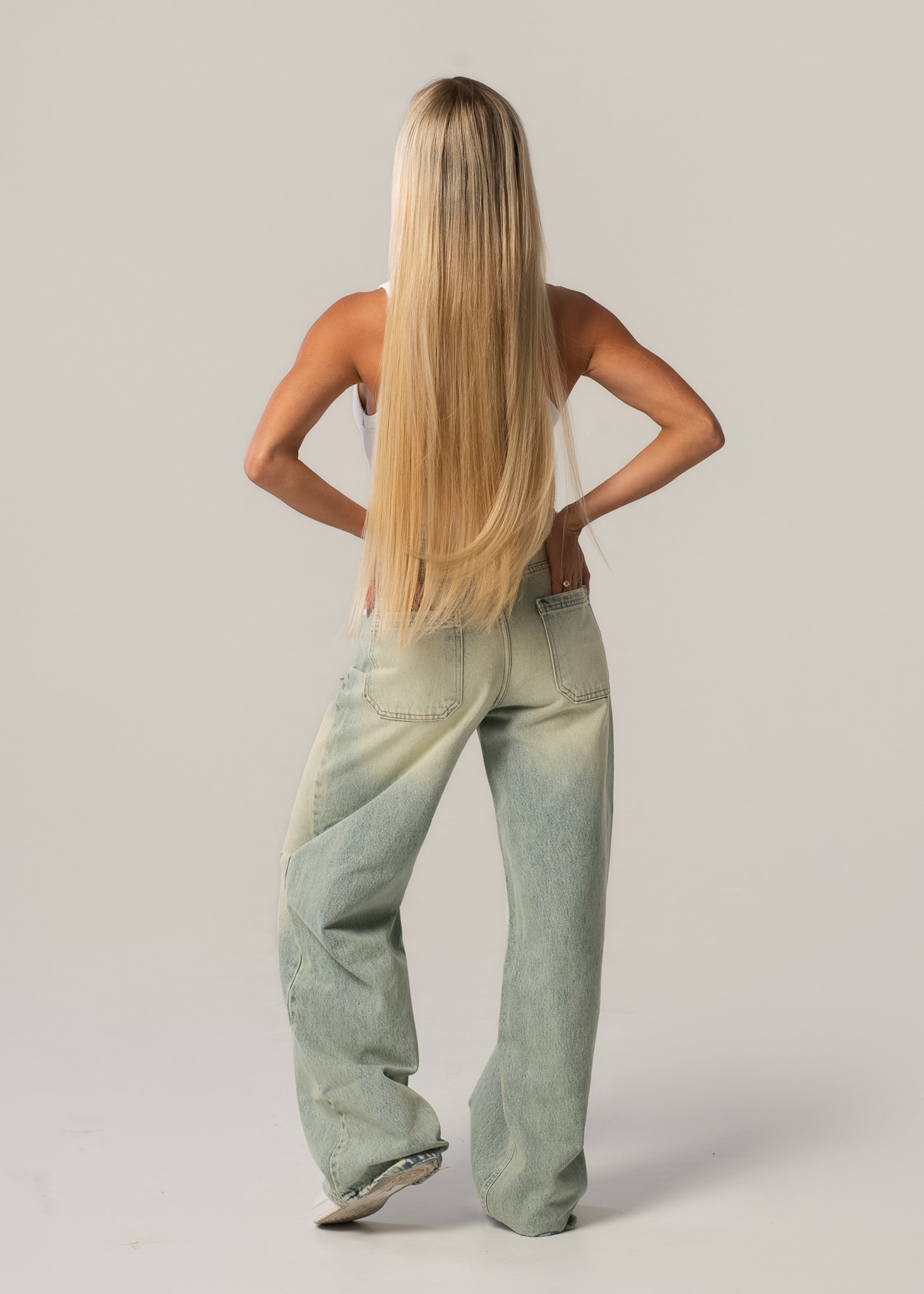 Jeansy damskie vintage light baggy - obrazek 4