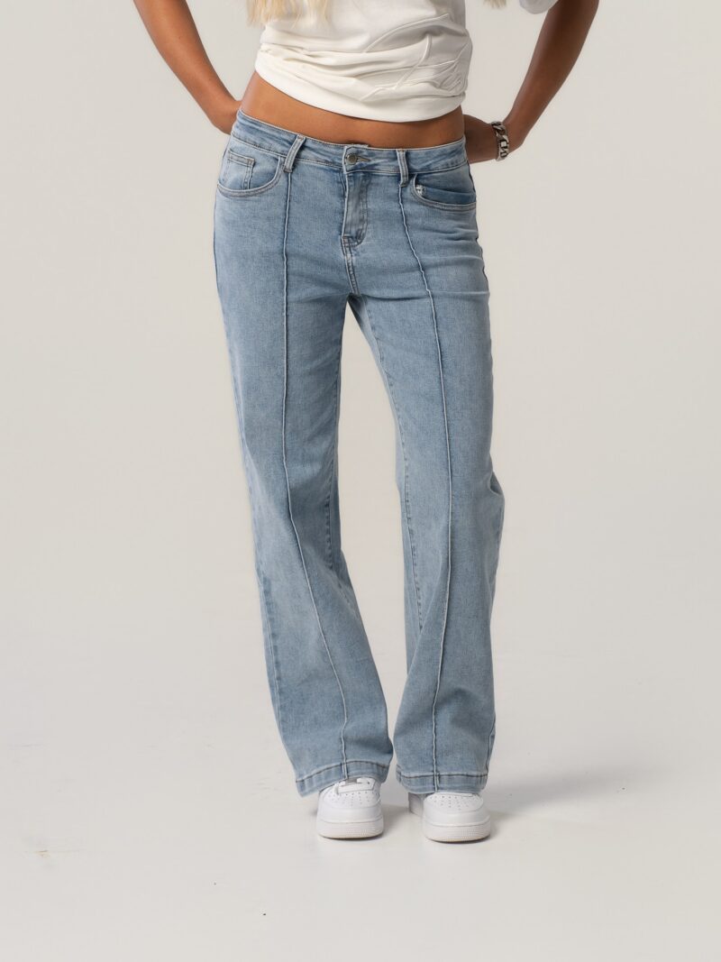 Damskie jeansy sky blue wide leg