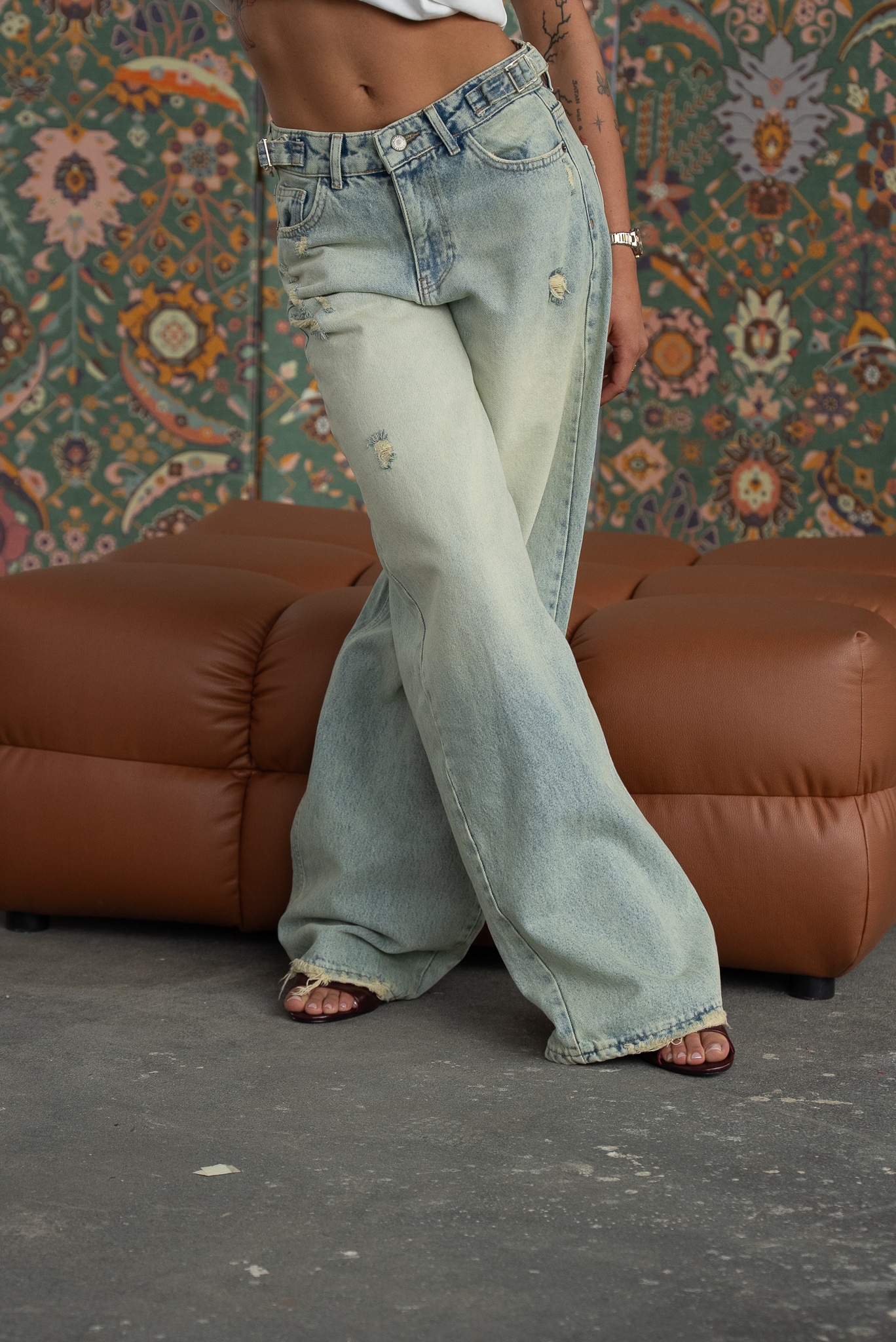 Jeansy damskie vintage light baggy - obrazek 9