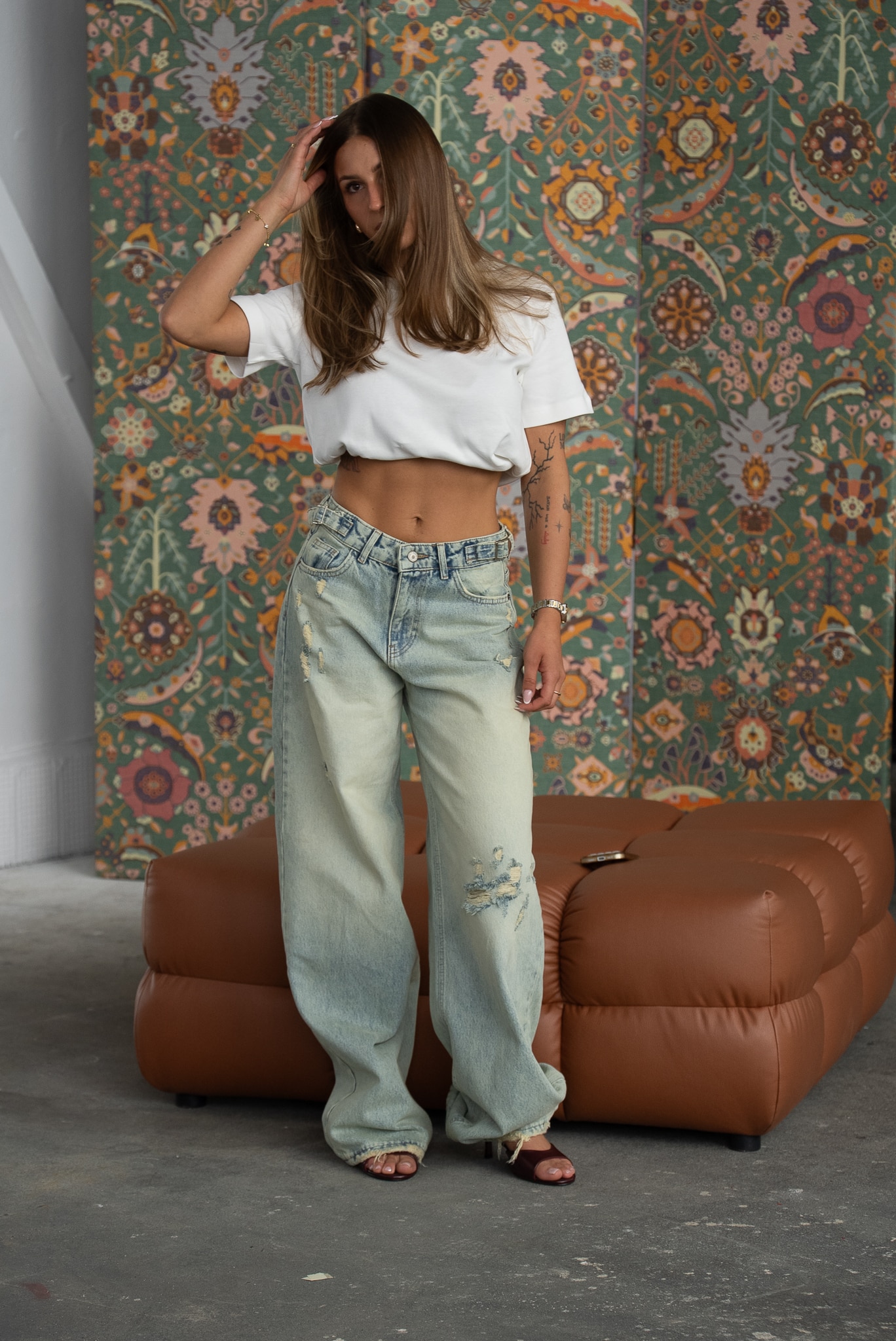 Jeansy damskie vintage light baggy - obrazek 7