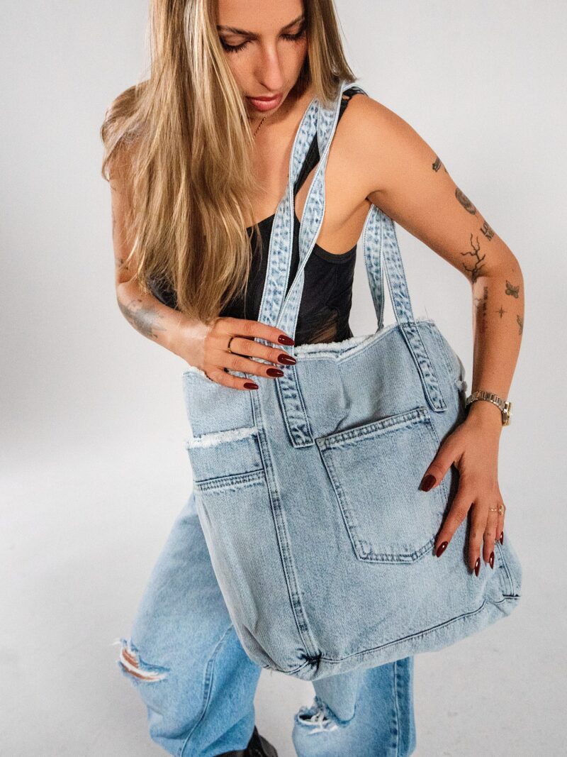 Oversize Denim Bag – Light Blue Denim
